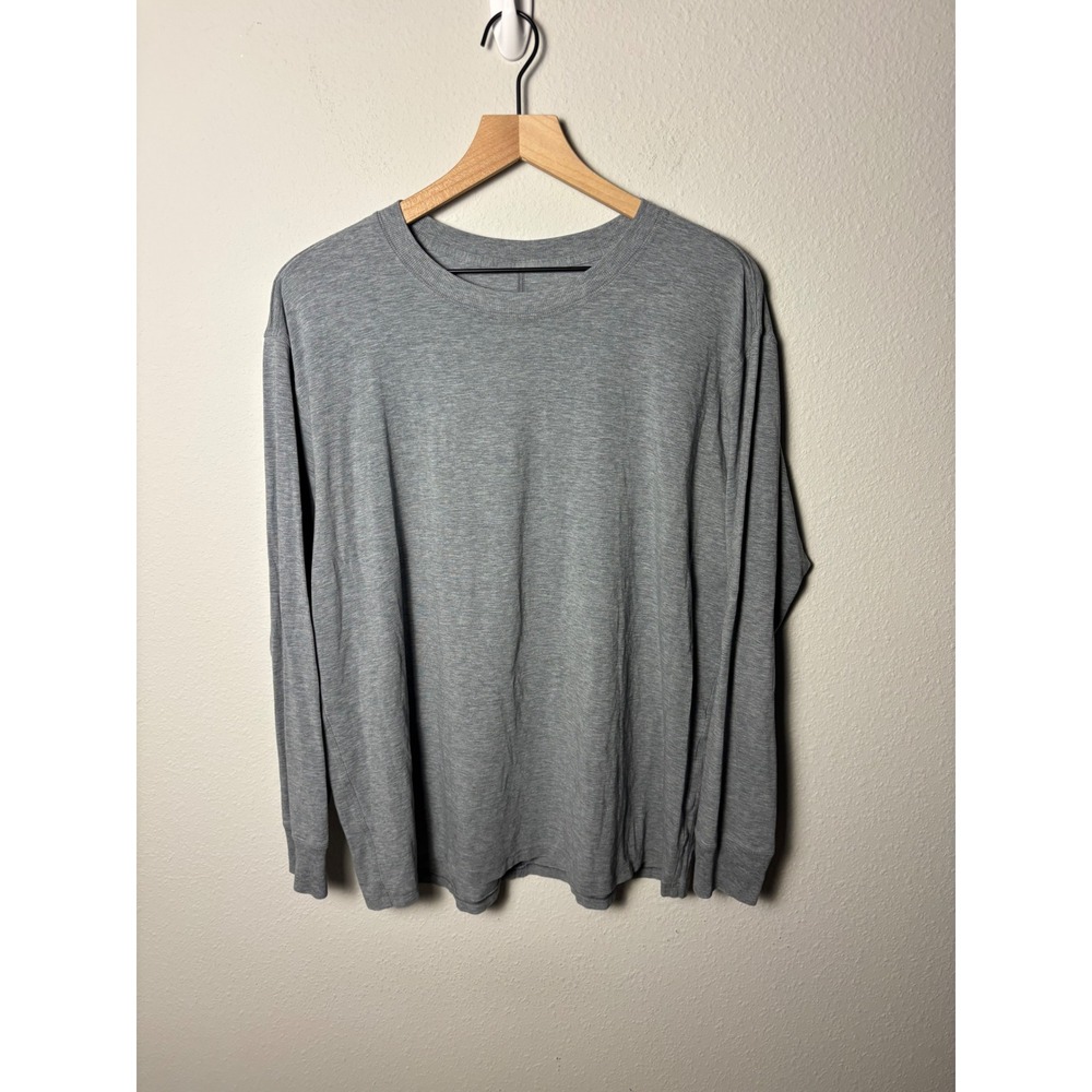 Lululemon All Yours Cotton Long Sleeve Shirt Heathered Core Medium Grey Size 14